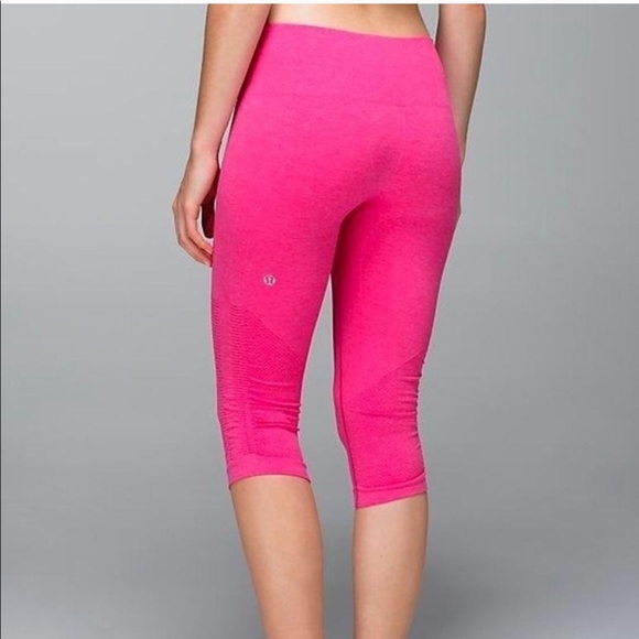 Lululemon Ebb Flow Hot Pink Cropped 